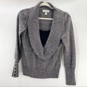Dressbarn gray sweater size PM